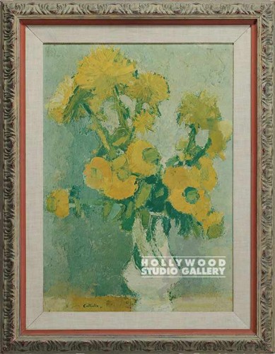 36x28 Vertical Green Floral/Wood