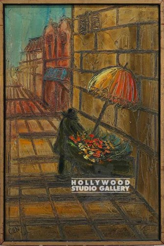 38X25 STREET SCENE GUY W/CART/FO