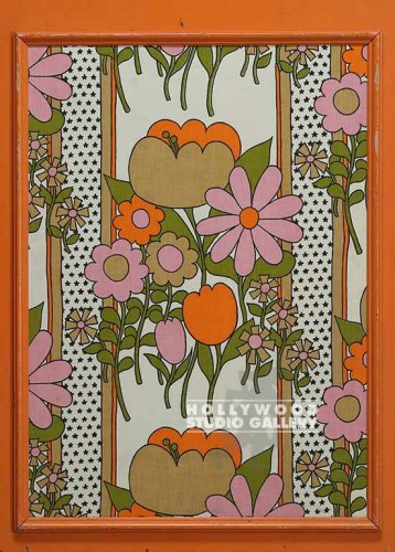 33X24 70`S PINK-ORANGE FLORAL/ORNGE