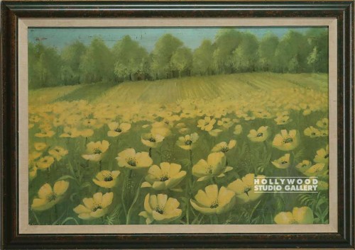 42x30 Field of Yellow Flowers/Framd
