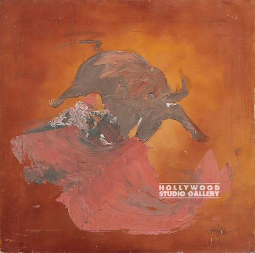 26X26 MATADOR & BULL UNFRAMED CANVS