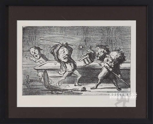 13x16 ANTIQUE POOL ETCHING BLCK FRM
