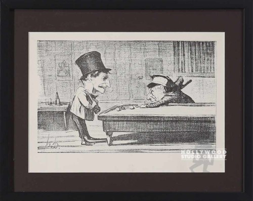 13x16 ANTIQUE POOL ETCHING BLCK FRM