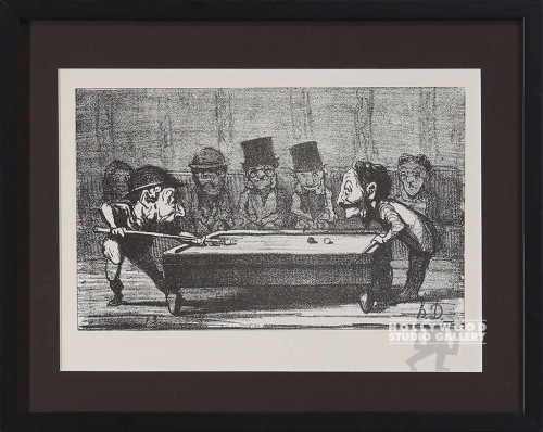 13x16 ANTIQUE POOL ETCHING BLCK FRM