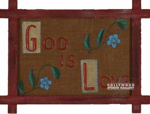 12X17 GOD IS LOV/FAUX NEDDLEPOINT