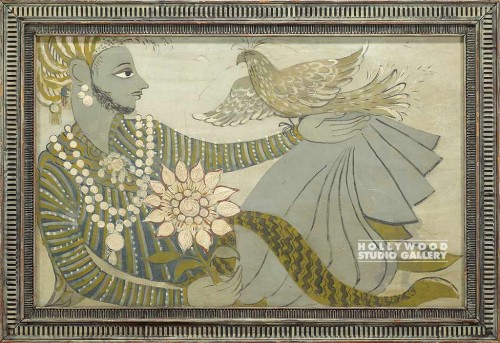 34X50 RECLINING HINDU MAN-DOVE/ORN