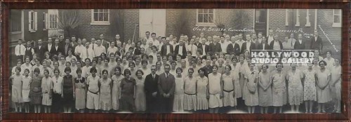 7X19 B W PANORAMIC GROUP OF PEOPLE