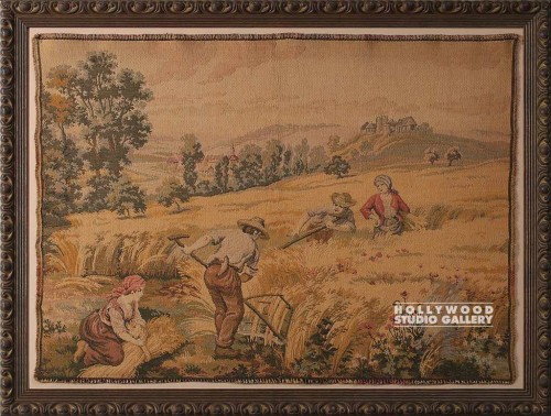 30X40 FRAMED PEASANTS FIELD TAPSTRY