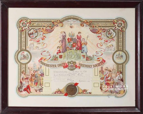 22x28 FRIENDLY SOCIETY-CERTIFICATE