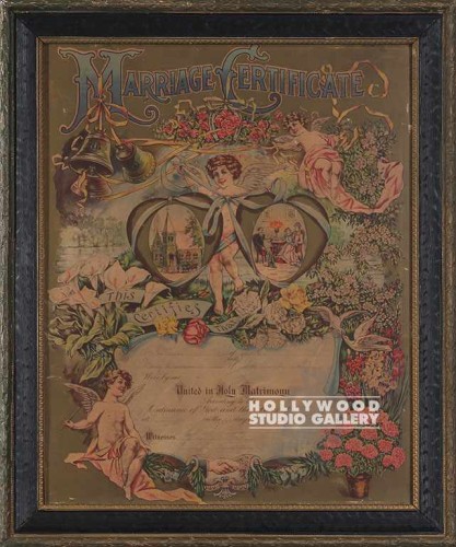 23X19 VINT MARRIAGE CERTIFICATE