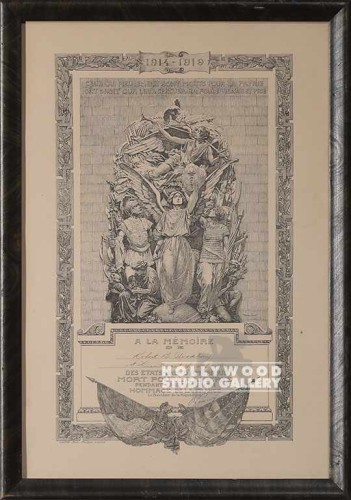 22x15 WWI Death Certificate French