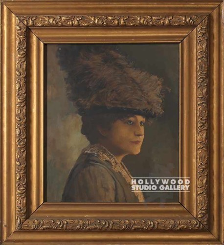 28x26 19thCent. Portrait Woman Gold