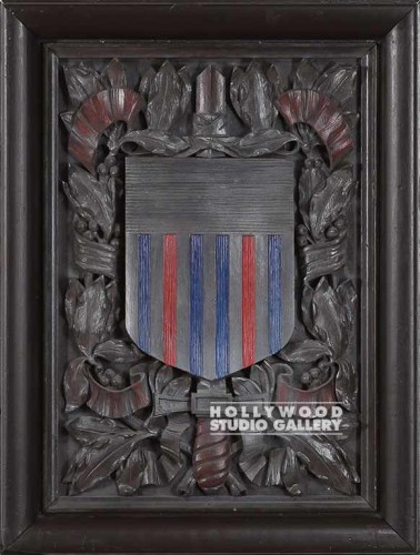 28x21 HEAVY-WOODN CARVING W SHIELD