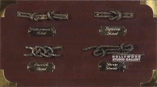 5x10 Brass Naut. Knots Wood Plaque