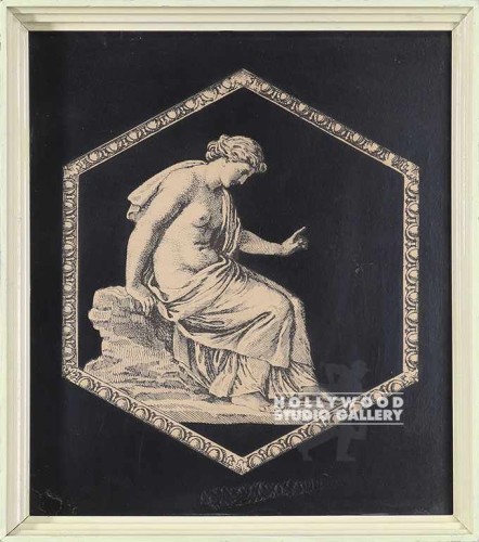 15X13 GREEK WOMAN SITTING-ETCHING