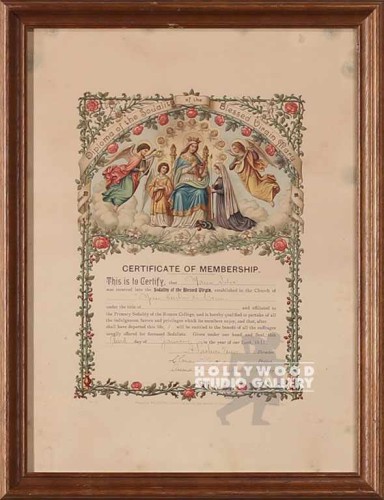 17X13 VINT-RELIGIOUS CERTIFICATE