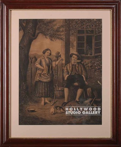31x25 Farming Engraving Brown Frm