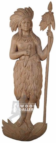 57x18 WOODEN AMERICAN INDIAN CHIEF