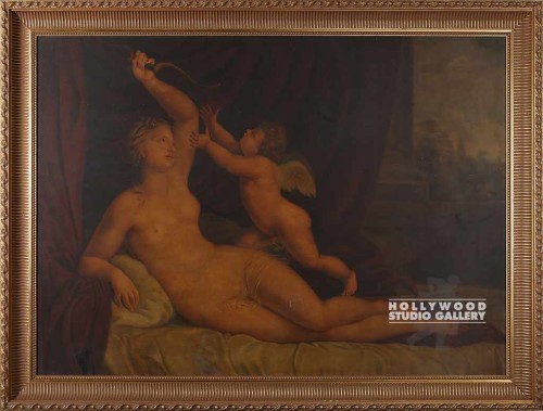 53X70 Reclining Nude w Cupid Gold