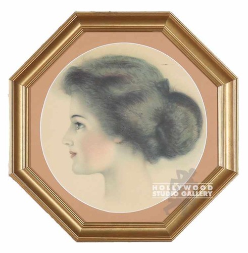 13x13 OCTAGONAL FRAME LADY PORTRAIT