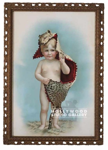 27x19 VINT LIL BOY W LEOPARD SKIN