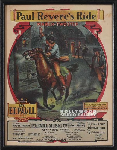 14x11 PAUL REVERE`S SHEET MUSIC