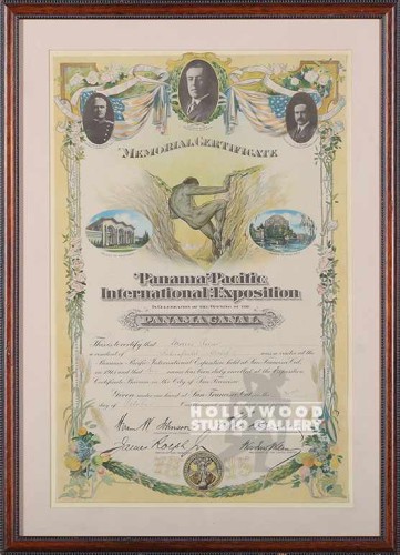 22x16 Panama Exposition Cert. Brown