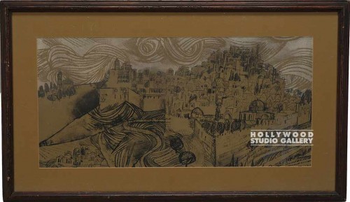 20x33 Etching Town/Clouds
