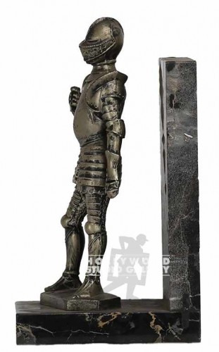 9" BLACK MARBLE BOOKEND W/KNIGHT