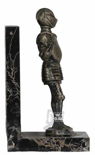 9x4 BLACK MARBLE BOOKEND W KNIGHT