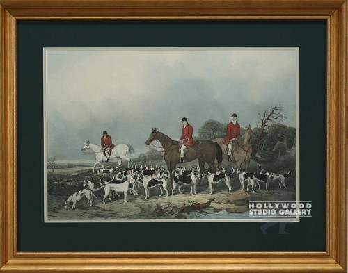 25x31 HUNT PRINT-GRN MAT/GOLD SCOOP
