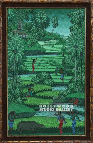 23x16 Orig.Bali Painting/Green