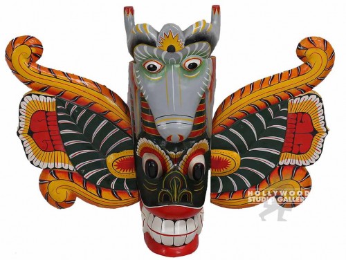 17X21 ORANGE/YELLOW WOODEN MASK