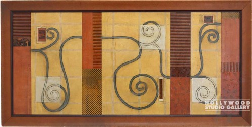 29X57 KOURY ORANGE-SPIRAL ORIG.CNVS