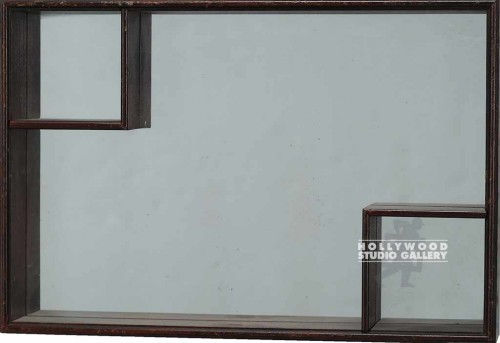 19X13 MIRROR/WOODEN SHELF/DARK WOOD