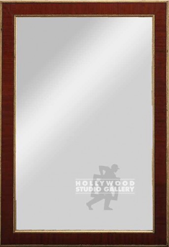 22X32 FRAMED MIRROR/BURL WOOD FRAME