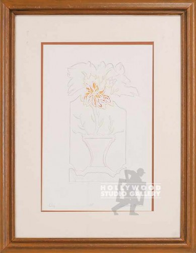 27X21ORANGE LILY PERIOD PIC/BRWN FR