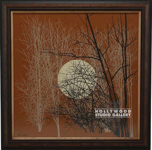 35X35 70`S TREES W/MOON/BRWON FRM