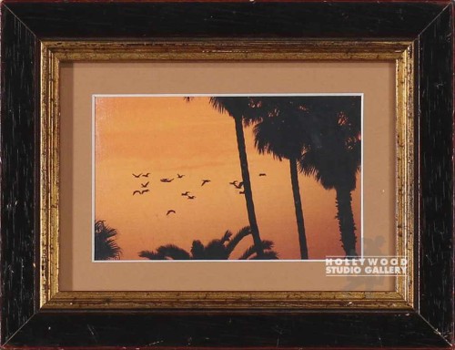 7x9 TABLETOP ORANGE SKY BIRDS