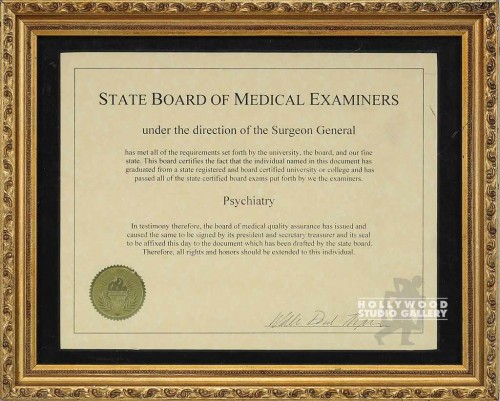 13X16 STATE BOARD/MED/PSYCH/CERTIF