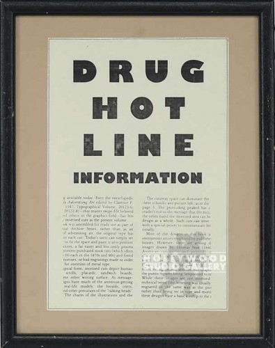 11X9  DRUG HOT LINE/INFO/ARTICLE