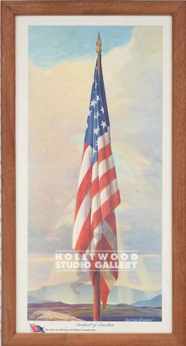 23X12 VINTAGE AMERICAN FLAG PRINT