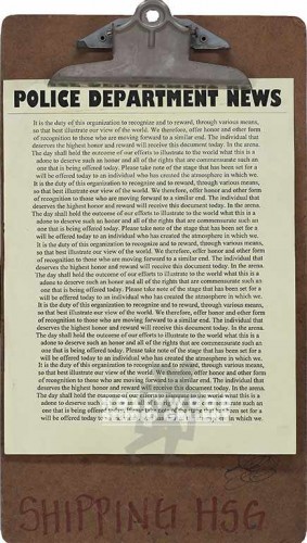 15x9 POLICE CLIPBOARD DEPT. NEWS