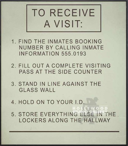 24X21 INMATE VISITING SIGN/FRMD