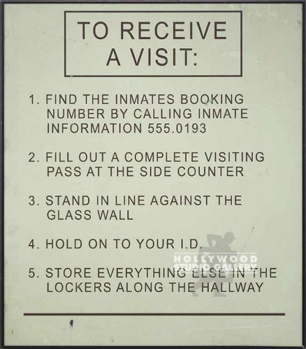 24X21 INMATE VISITS SIGN/FRMD