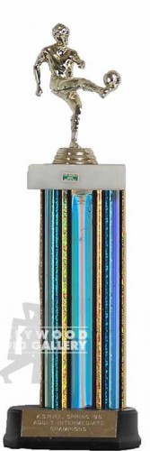 14"SOCCER TROPHY/BLUE