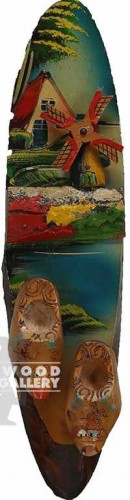 12x3 3D Windmill & Shoes/Wood Plaque