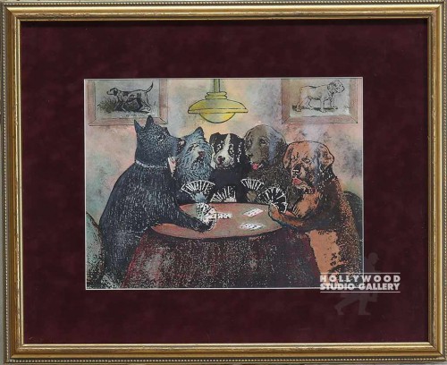 18X22 JJ/DOGS PLAYING POKER/MATTED