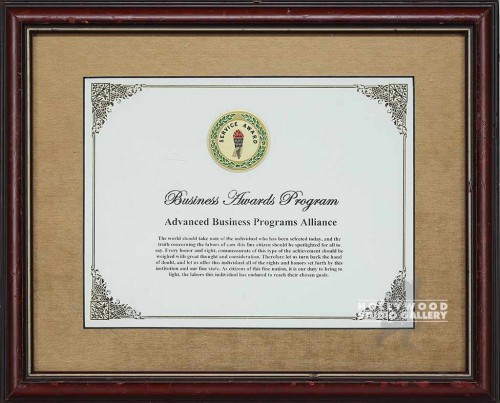 16X13 BUSINESS/SER/AWARD/CERTIF