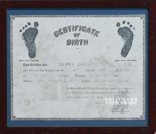 12X11 CERTIFICATE OF BIRTH